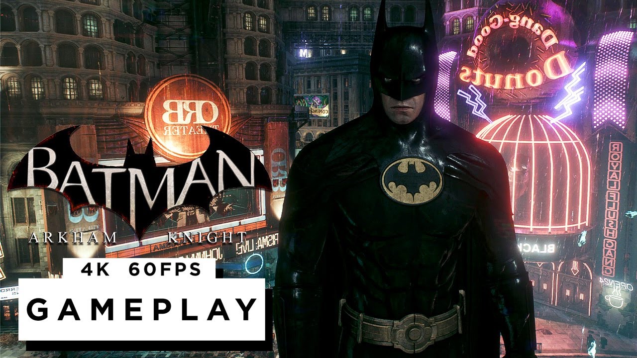 BATMAN ARKHAM KNIGHT 1989 Movie Skin Free Roam Gameplay - (4K 60FPS) - No Commentary