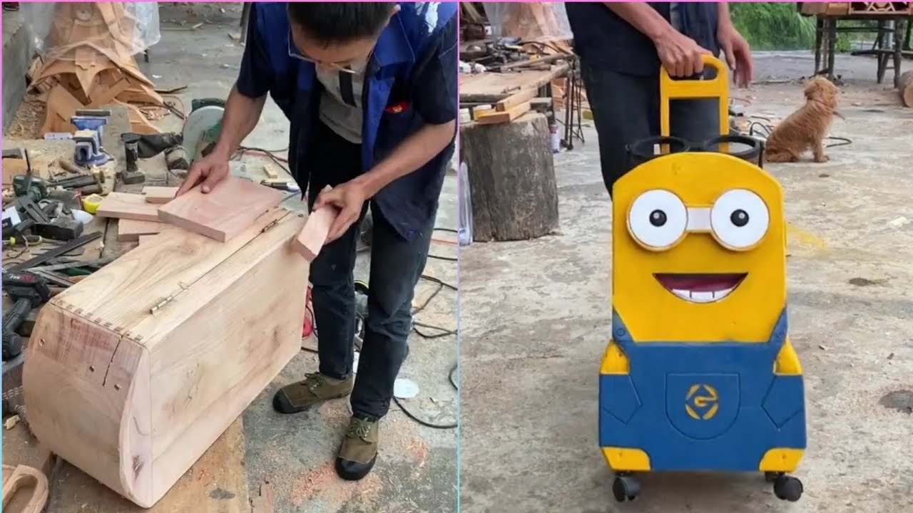 How To Make Cute Suitcase On Wheels A From Wood|||Art In Your Heart Creative ideas With Wood