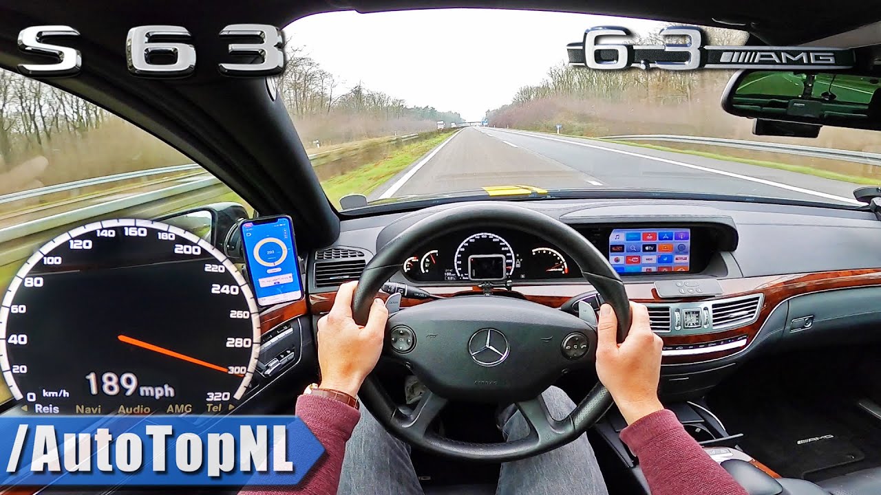 Mercedes S63 AMG W221 TOP SPEED on AUTOBAHN 189MPH/302KMH by AutoTopNL
