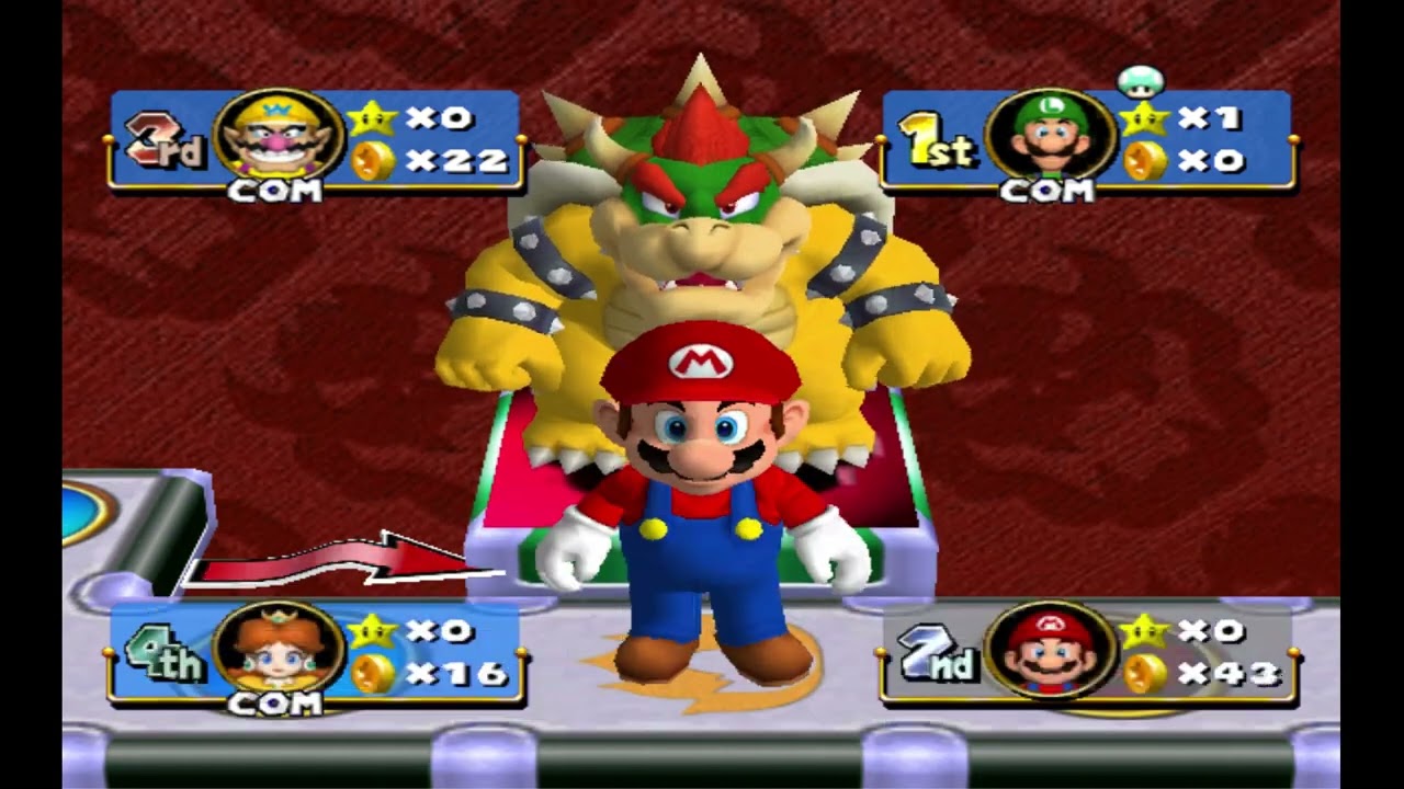 Mario Party 4 (Dolphin Gamecube) Gameplay Mario Story Hard Part 6 Finale Bowser's Gnarly Party