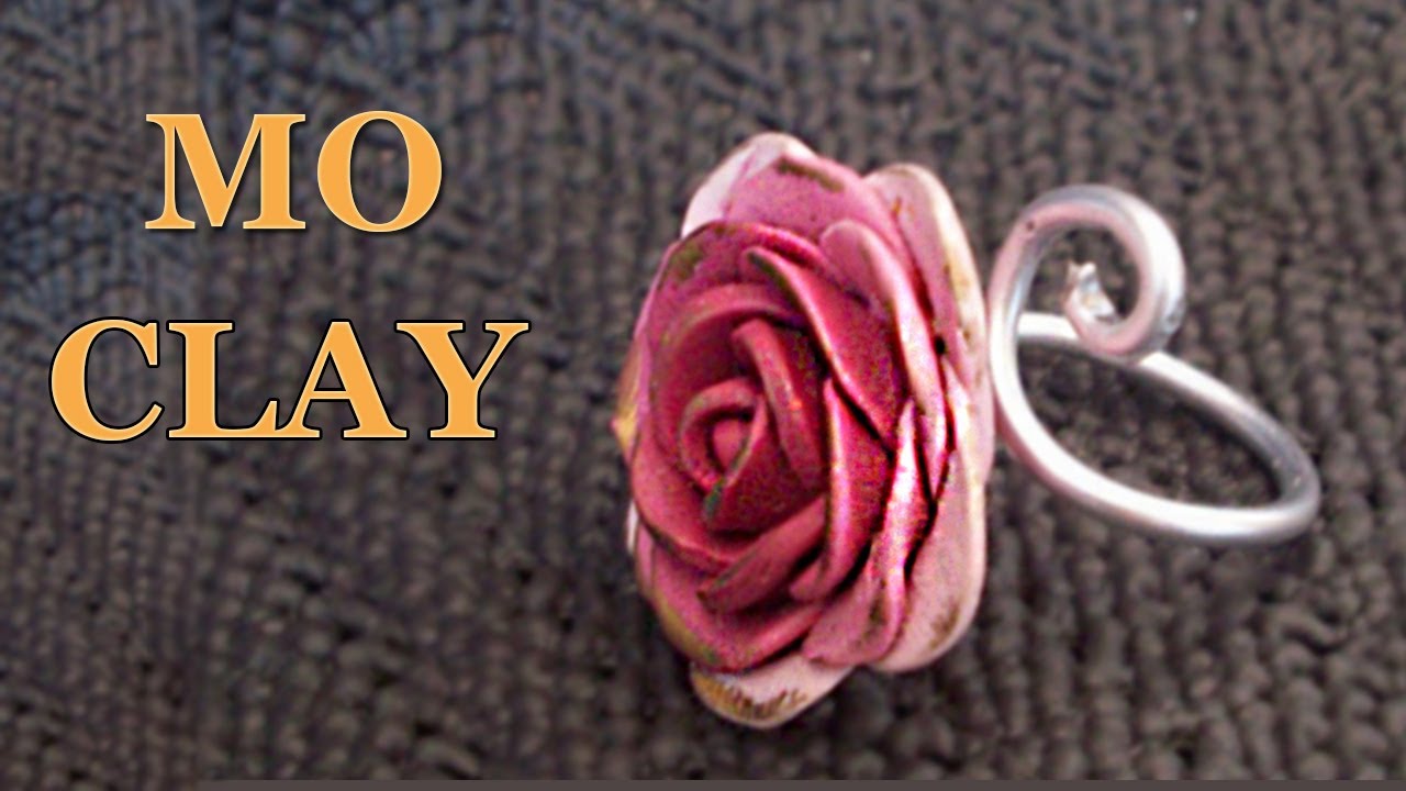 DIY polymer clay rose ring - Anello Rosa in pasta sintetica - Anillo Arcillas poliméricas
