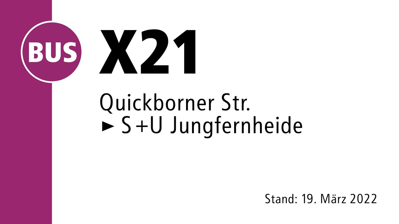 Linienverlauf: X21 nach S+U Jungfernheide (Berlin) [4K]