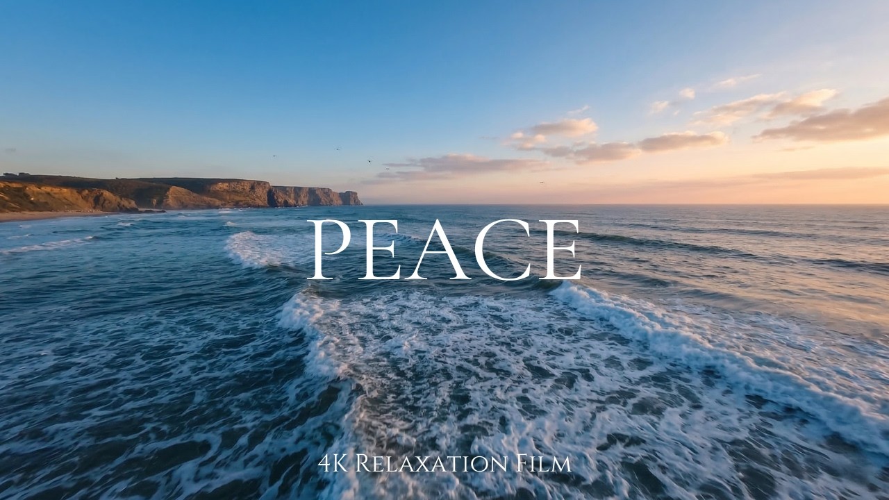 1 Hour of Peaceful Ocean Waves 🌊 Slow Motion Sea & Relaxing Music (4K)