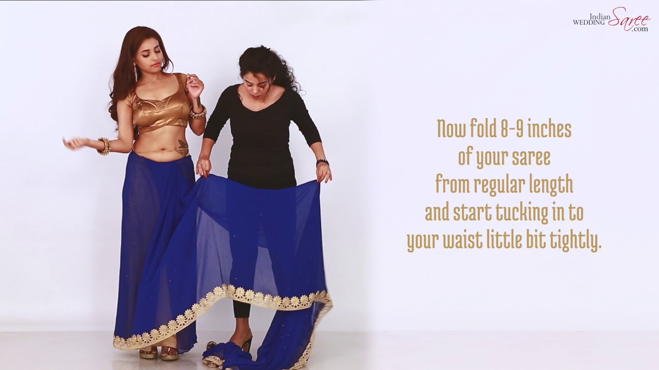 How To Wear Mumtaz Style Saree in 1 Minute | Mumtaz Style Saree Draping Steps | Indian Wedding Saree