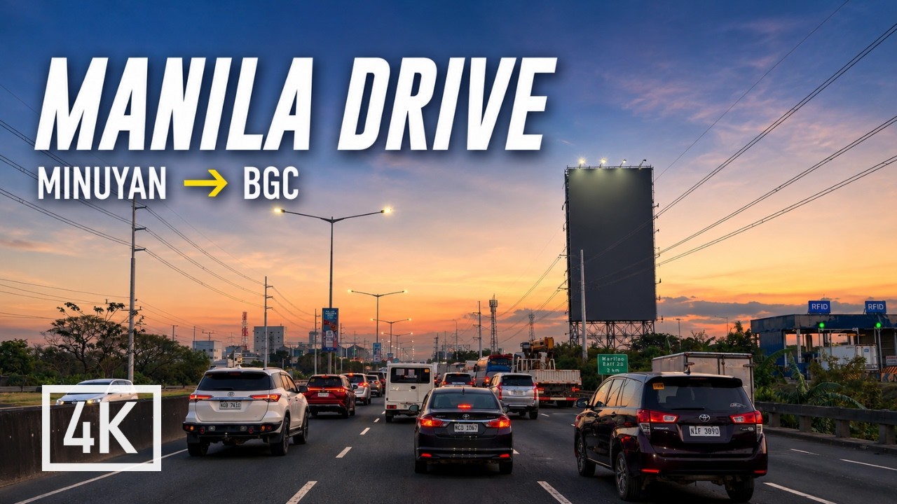 4K Driving Philippines 🇵🇭 | Minuyan Proper to Bonifacio Global City | Dusk to Night Drive