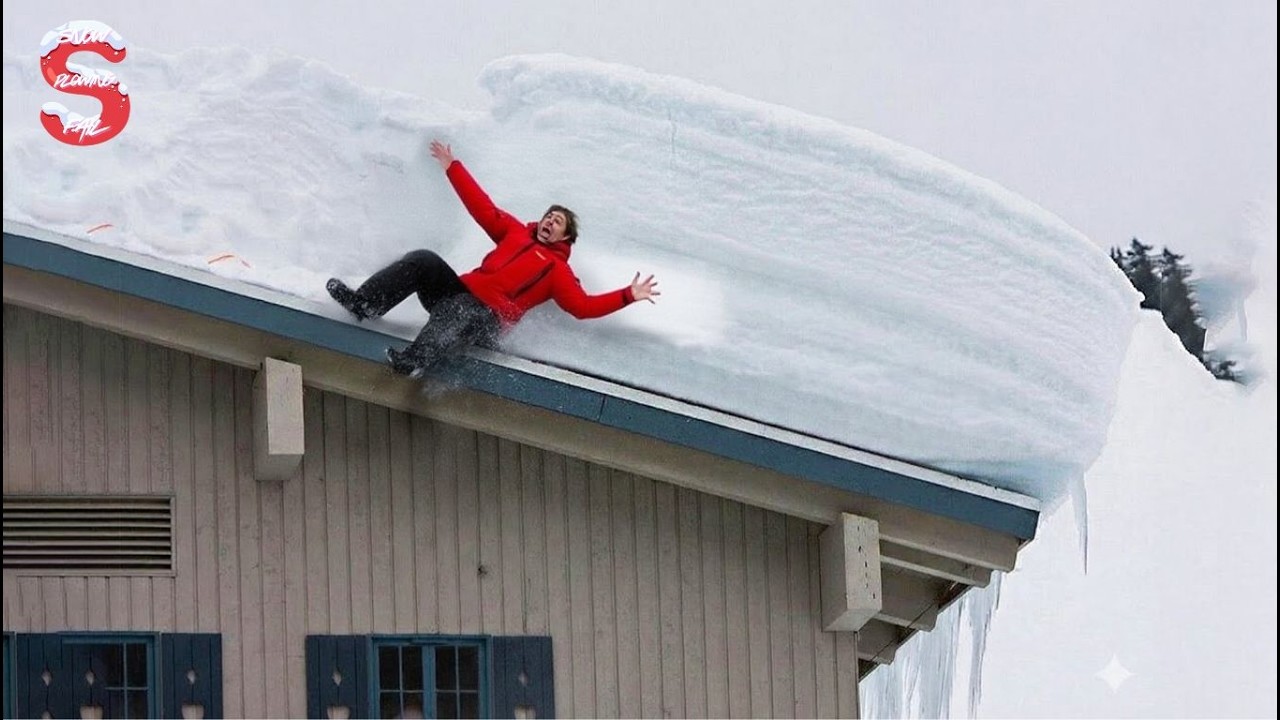 Skilled Snow Removal: Massive Roof Avalanche | Extreme Challenging Roof Snow Clearing Moments #36