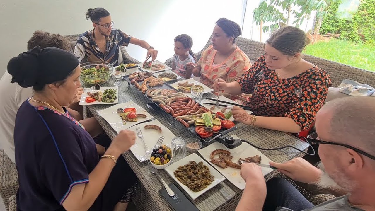 4K 😋🥩🏡 جربنا المقيلة الطويلة العجيبة معتبرة فالمشاوي وفكرة جديدة بنسبة العائلات