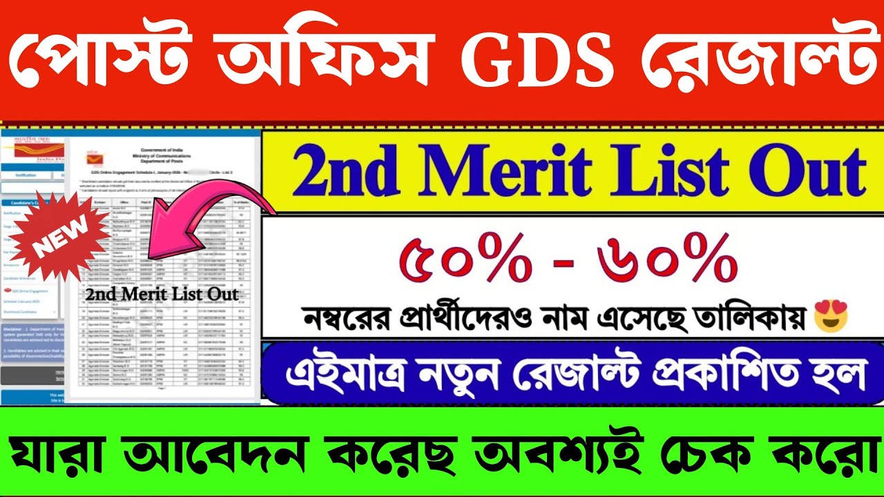 GDS 2nd Merit List 2026 Released | GDS New Result 2026 | post office gds | gds 2nd merit list 