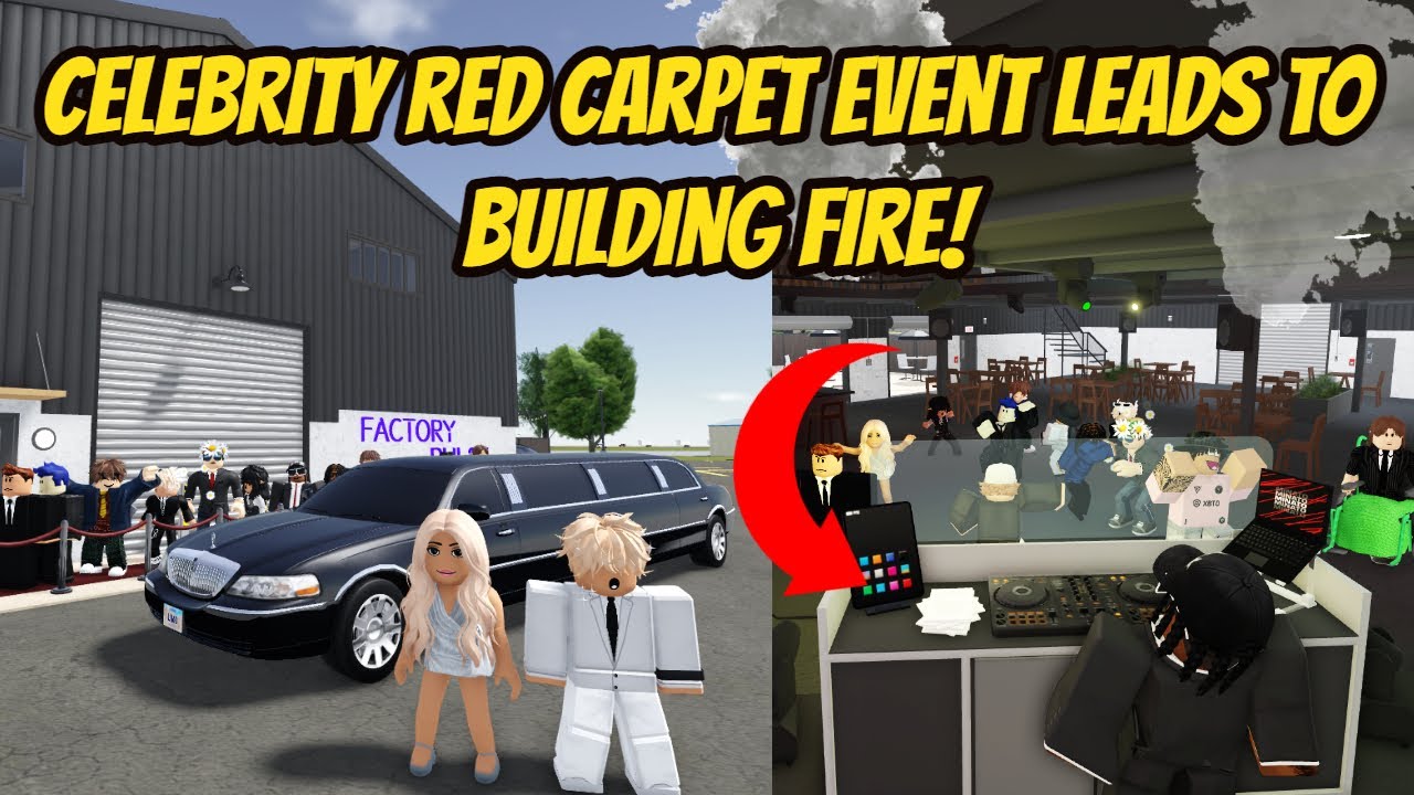 Greenville, Wisc Roblox l Celebrity Red Carpet Limo Escort Event FIRE ESCAPE Roleplay