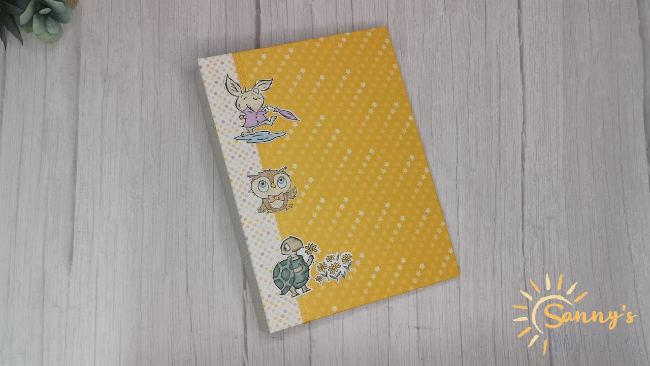 einfach strukturiertes Babyalbum mit Produkten von Stampin up