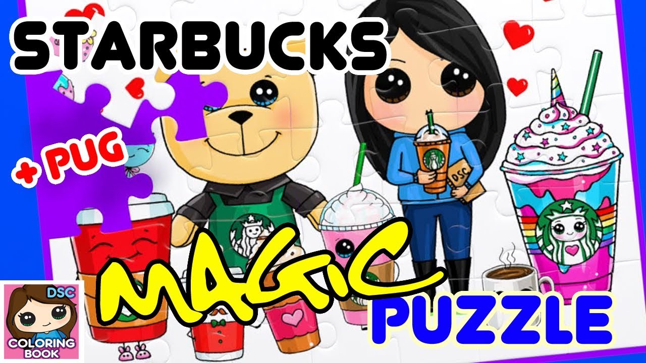 Magic Puzzle of Pug and Starbucks Drinks