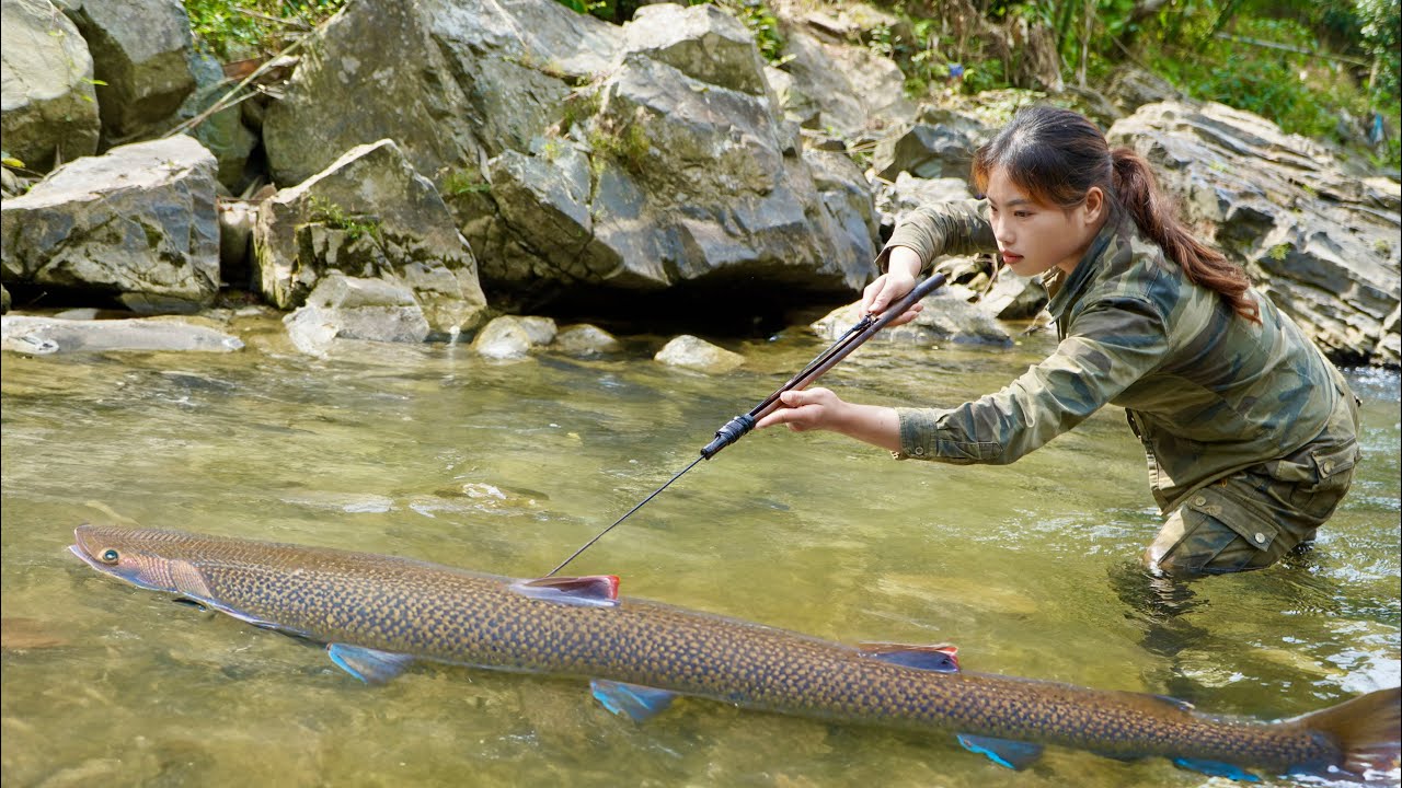 catching stream fish, survival skills, taking care of animals on the farm, survival alone