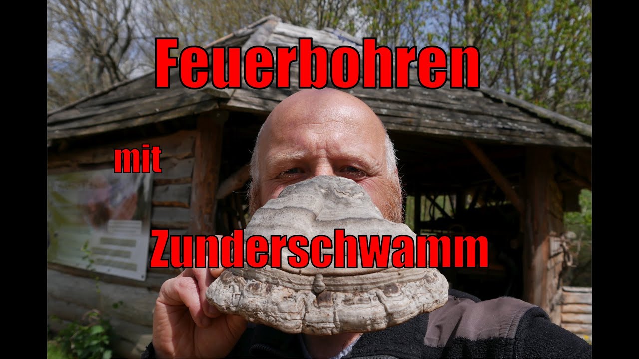 Feuerbohren mit Zunderschwamm (Fomes fomentarius)