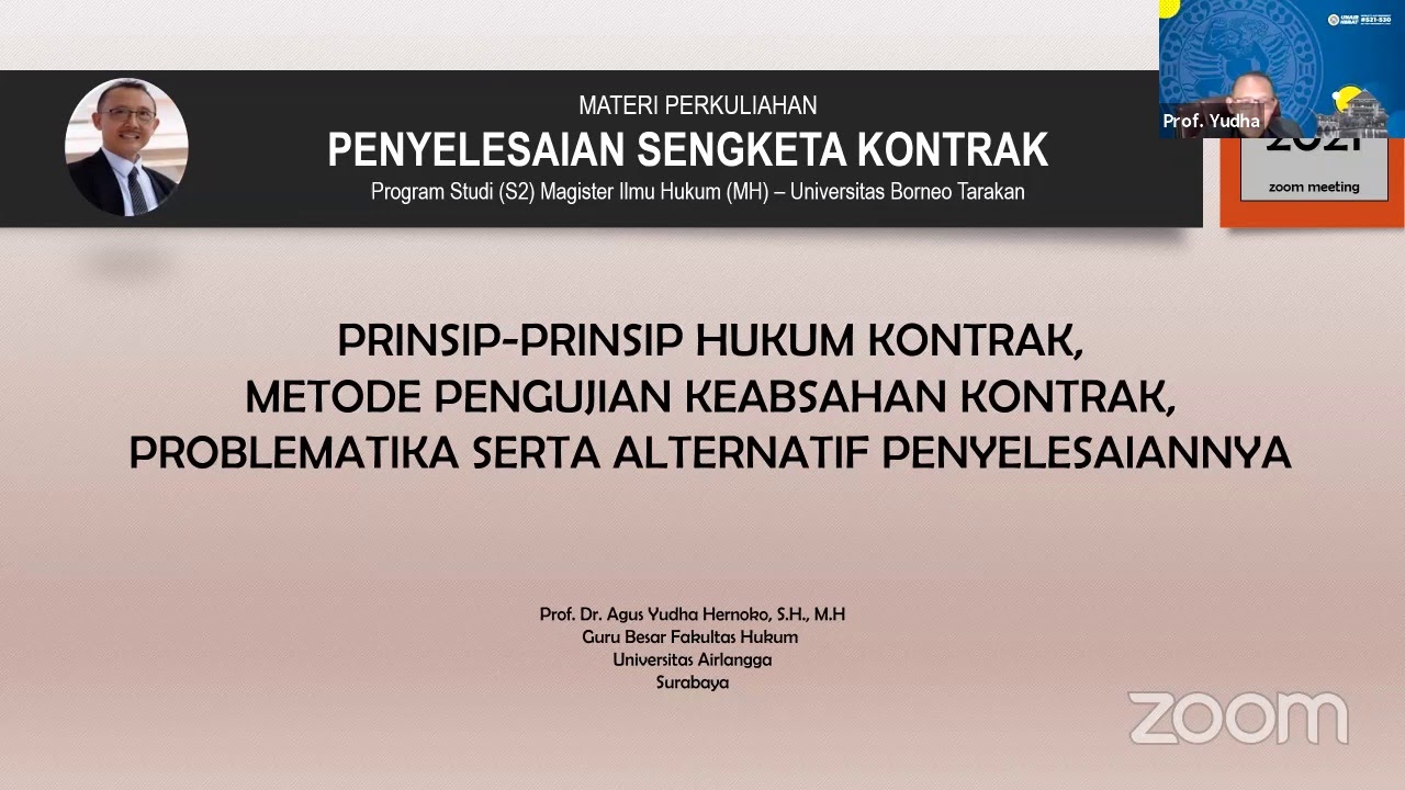Penyelesaian Sengketa Kontrak (Prof. Agus Yudha Hernoko)
