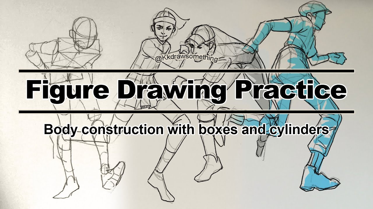 Figure drawing poses with boxes / Simplified Anatomy
