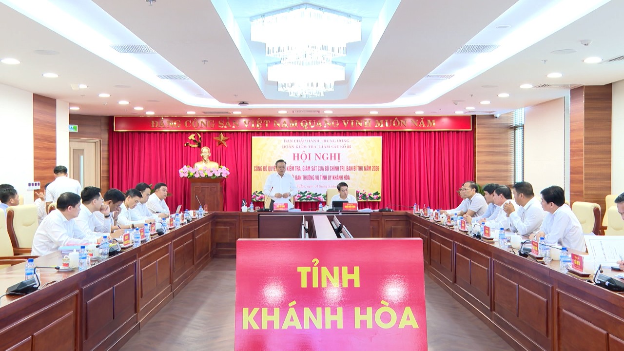 Công bố quyết định kiểm tra, giám sát đối với Ban Thường vụ Tỉnh ủy Khánh Hòa | Thời sự tối 4.3.2026