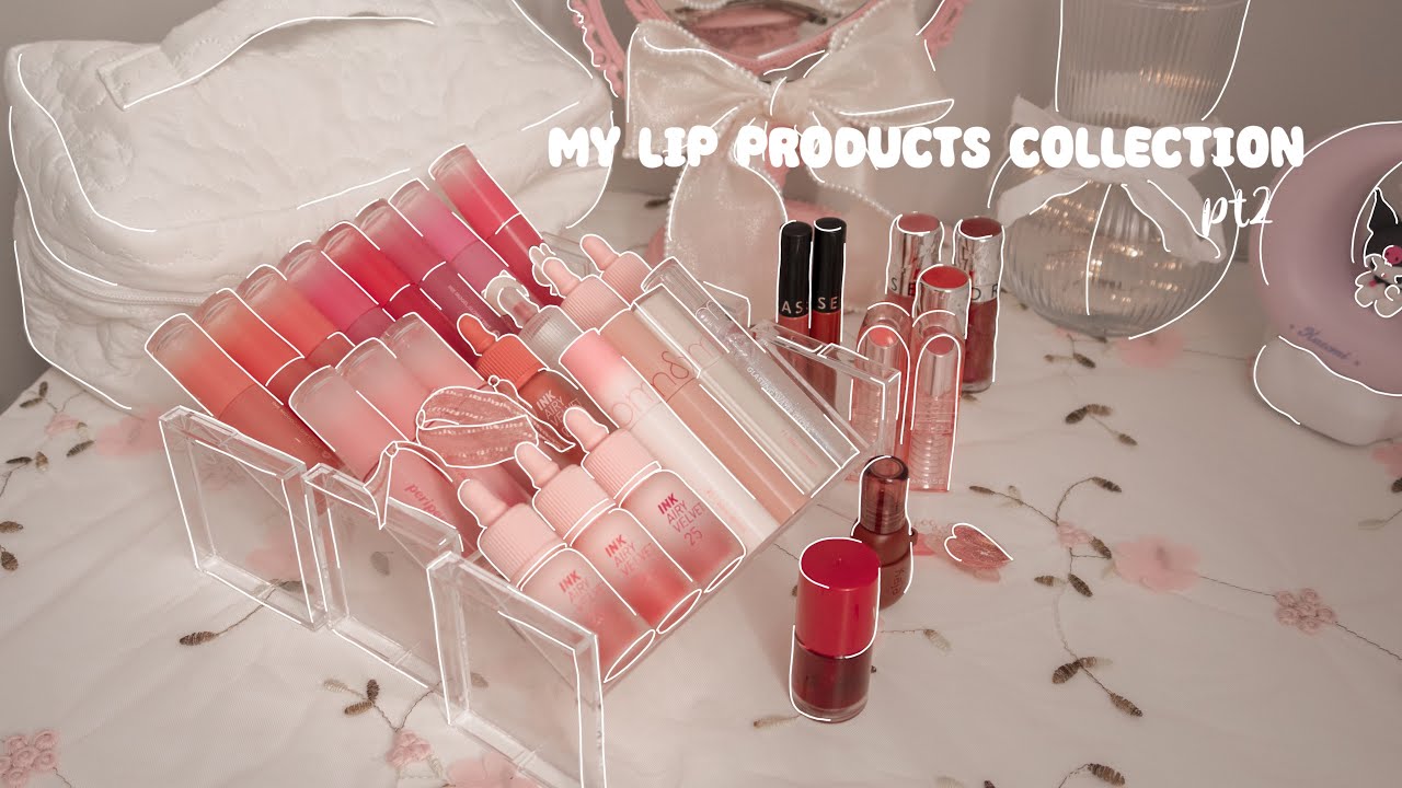My lip products collection pt2 🎀 Makeup collection 2023(peripera, romand, etude, sephora)
