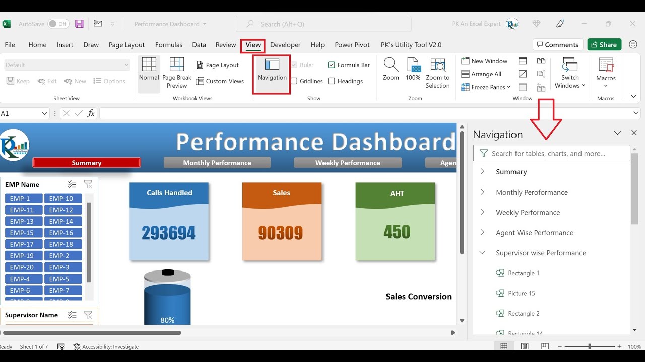 New Navigation Pane in Excel 365