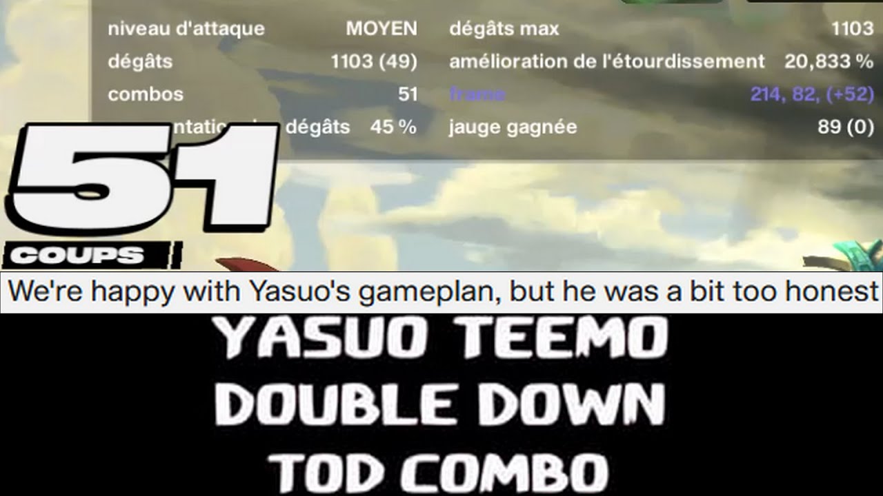 2XKO - Yasuo Teemo Double Down Advanced ToD Combo 1103 DMG