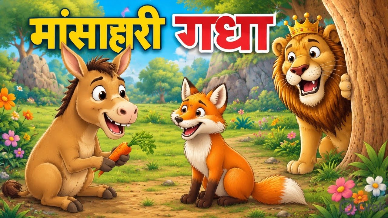 मांसाहारी  गधा और डरपोक शेर 🦁|| Hindi Kahaniyan | Hindi Stories with Moral