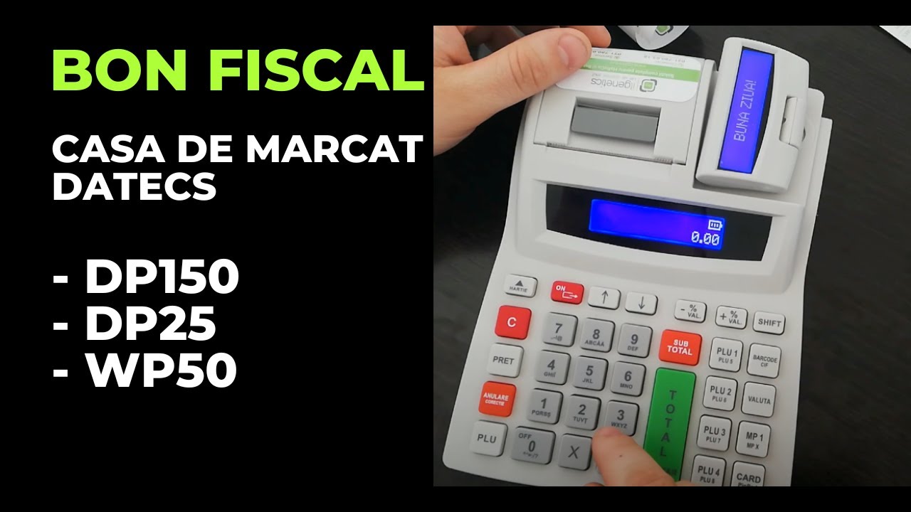 Bon fiscal pe casa de marcat Datecs DP25, DP150 si WP50