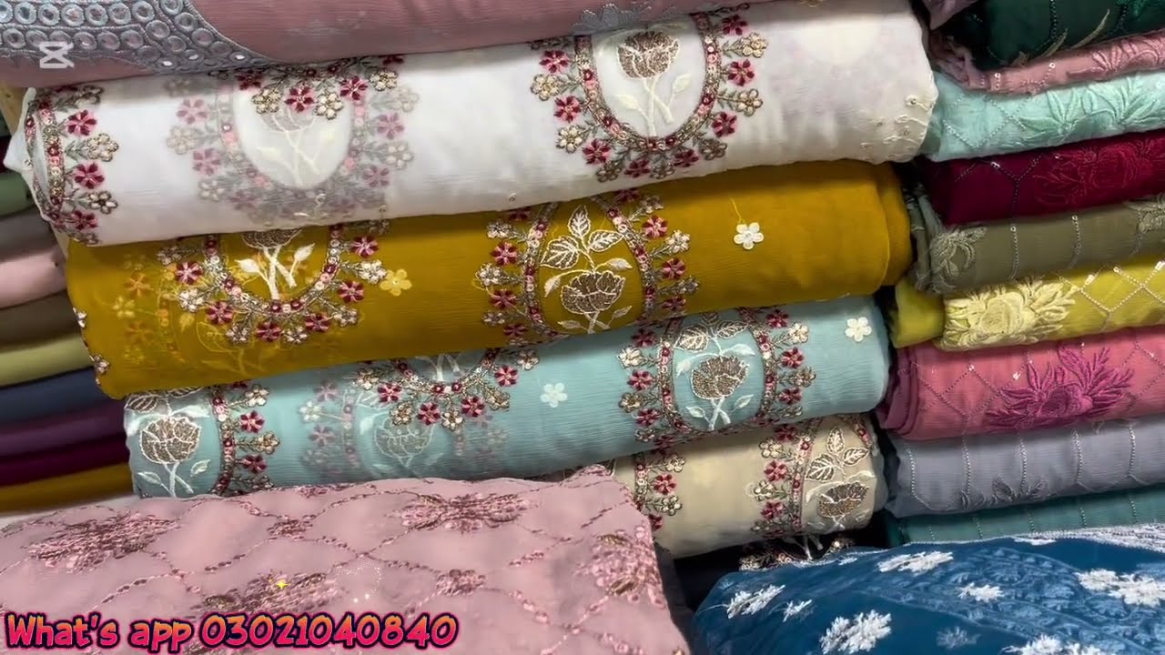 Pure chiffon dress design || embroidered Fancy Chiffon Suits || Fancy Pure Chiffon Whole Sale Market
