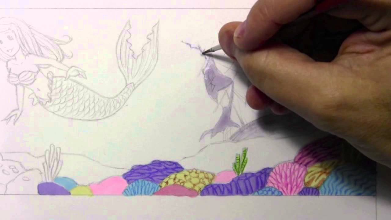 Drawing Time Lapse: Mermaid Illustration, 