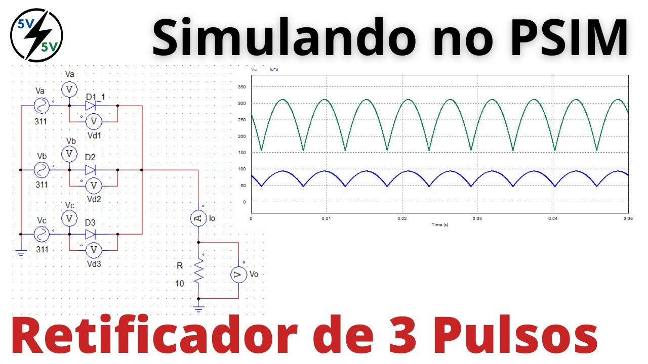 Retificador Trifásico de meia onda não controlado - 3 Pulses Rectifier