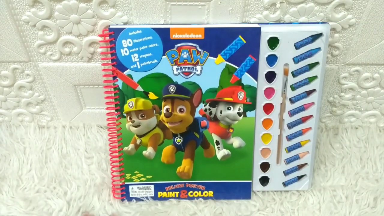 Paw Patrol Deluxe Poster Paint & Color Book