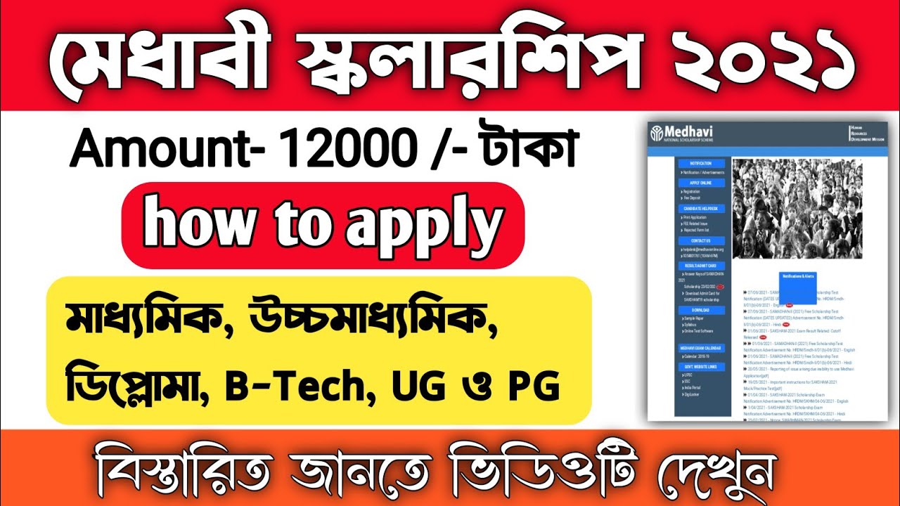 medhavi scholarship 2021 | how to apply medhavi national Scholarship 2021