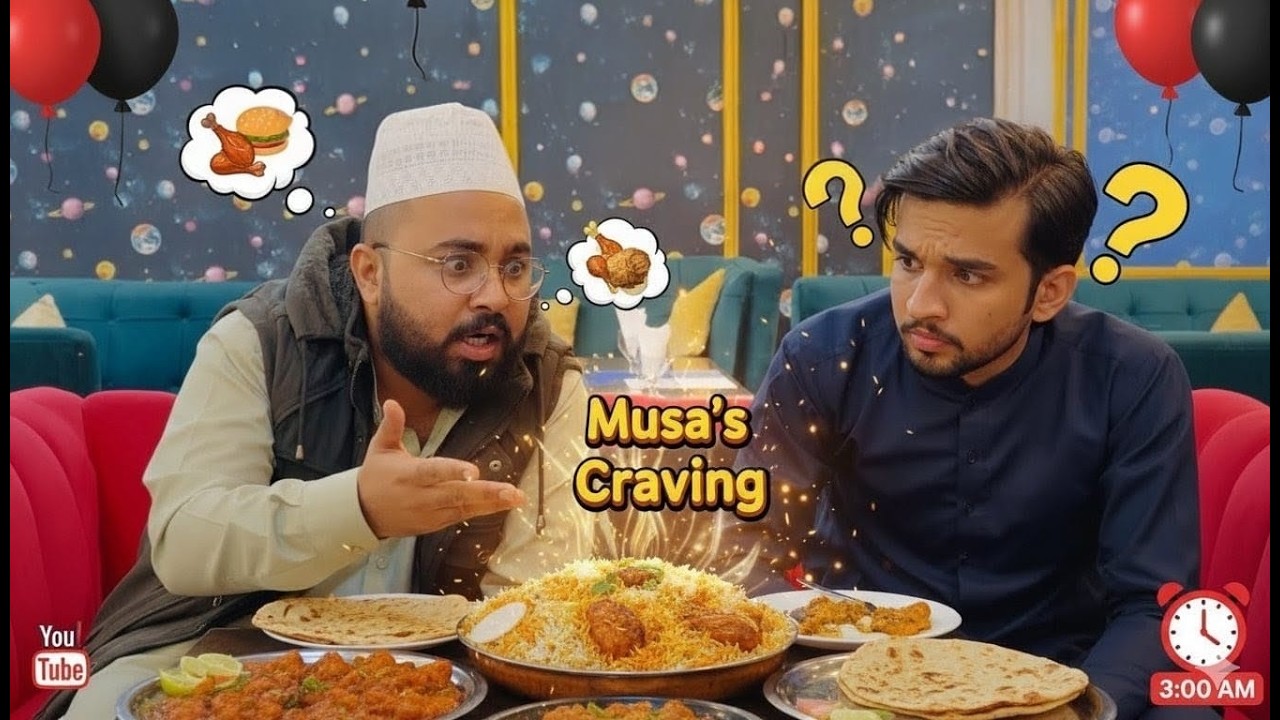 adhi raat ko bhok laggi or mein nay sub ko jagga diya