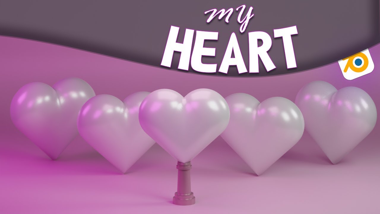 Blender 3D Tutorial Pink Heart How to make Cartoon Heart in Blender 3.0