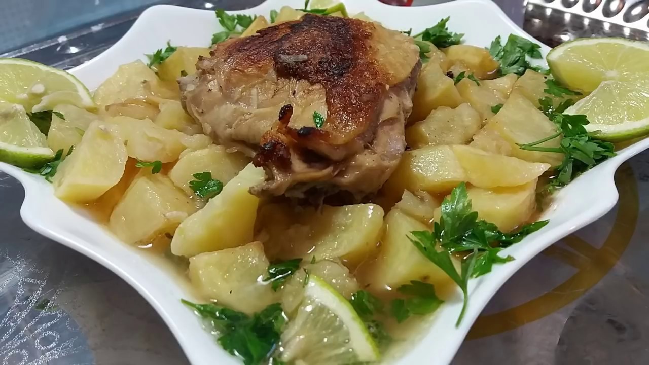 مطبخ ام اصالة بطاطا بالدجاج  مرق ابيض بطريقة ام اصالة