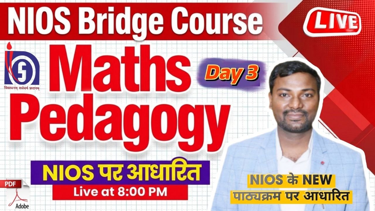 NIOS Bridge Course 5 Math Pedagogy Live | New Syllabus New Pattern 2026 | Day-3