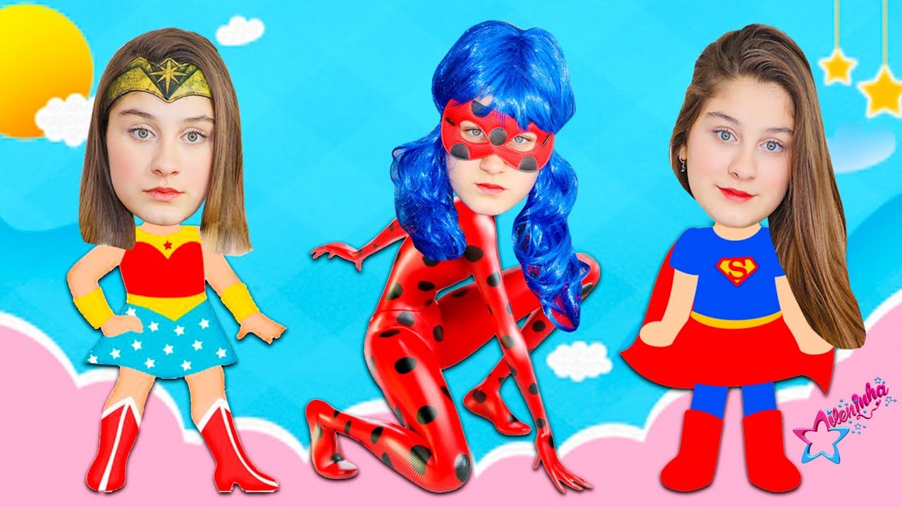 MILENINHA BRINCA DE SUPER-HERÓI E AJUDA SEUS AMIGOS - Pretend Play Superhero and Help Your Friends