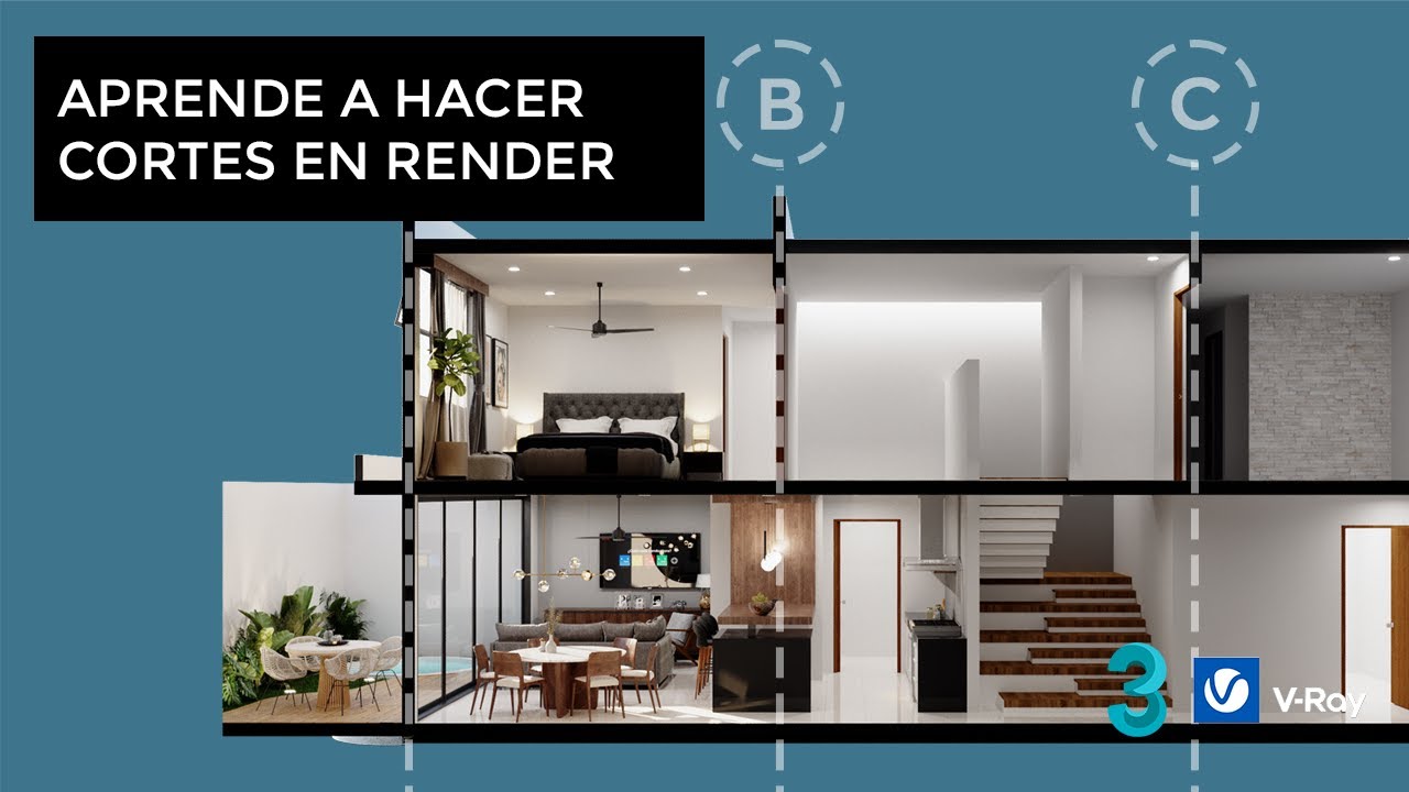 COMO HACER RENDERS TIPO CORTE 3DMAX Y VRAY - CLIPPING TUTORIAL