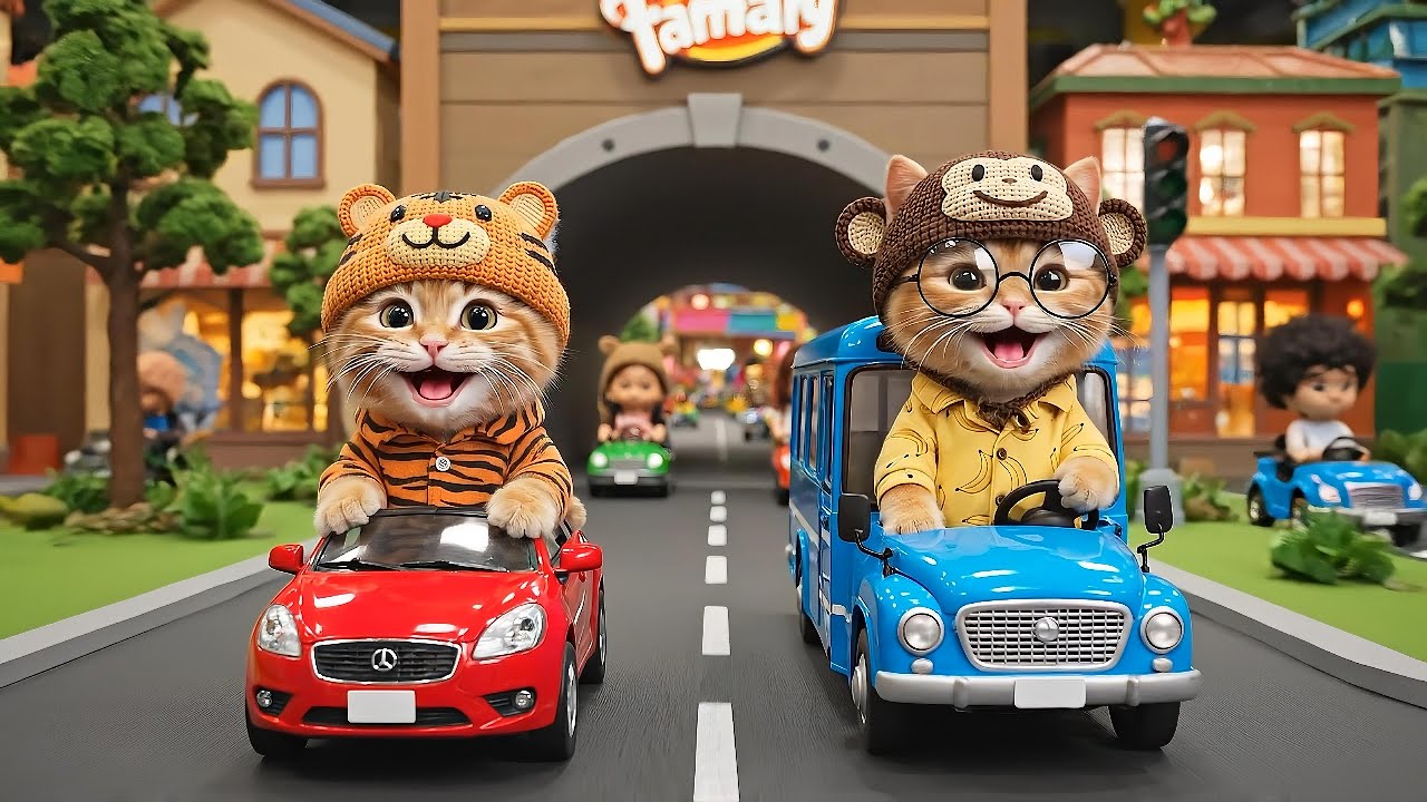 Mama Cat and Adorable Kittens Play Day At The Indoor Play Zone