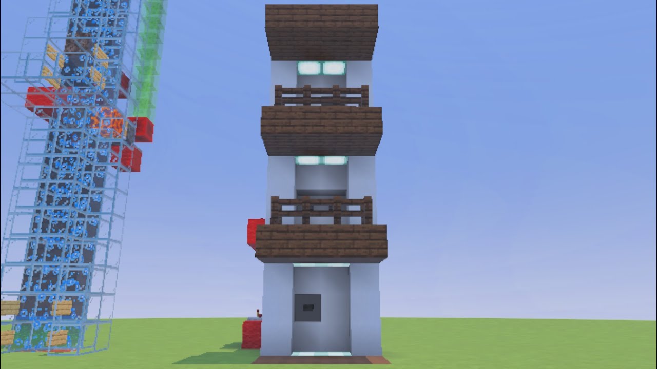 Minecraft - Connected Version of my Expandable Smooth Elevator (Based off my other video)