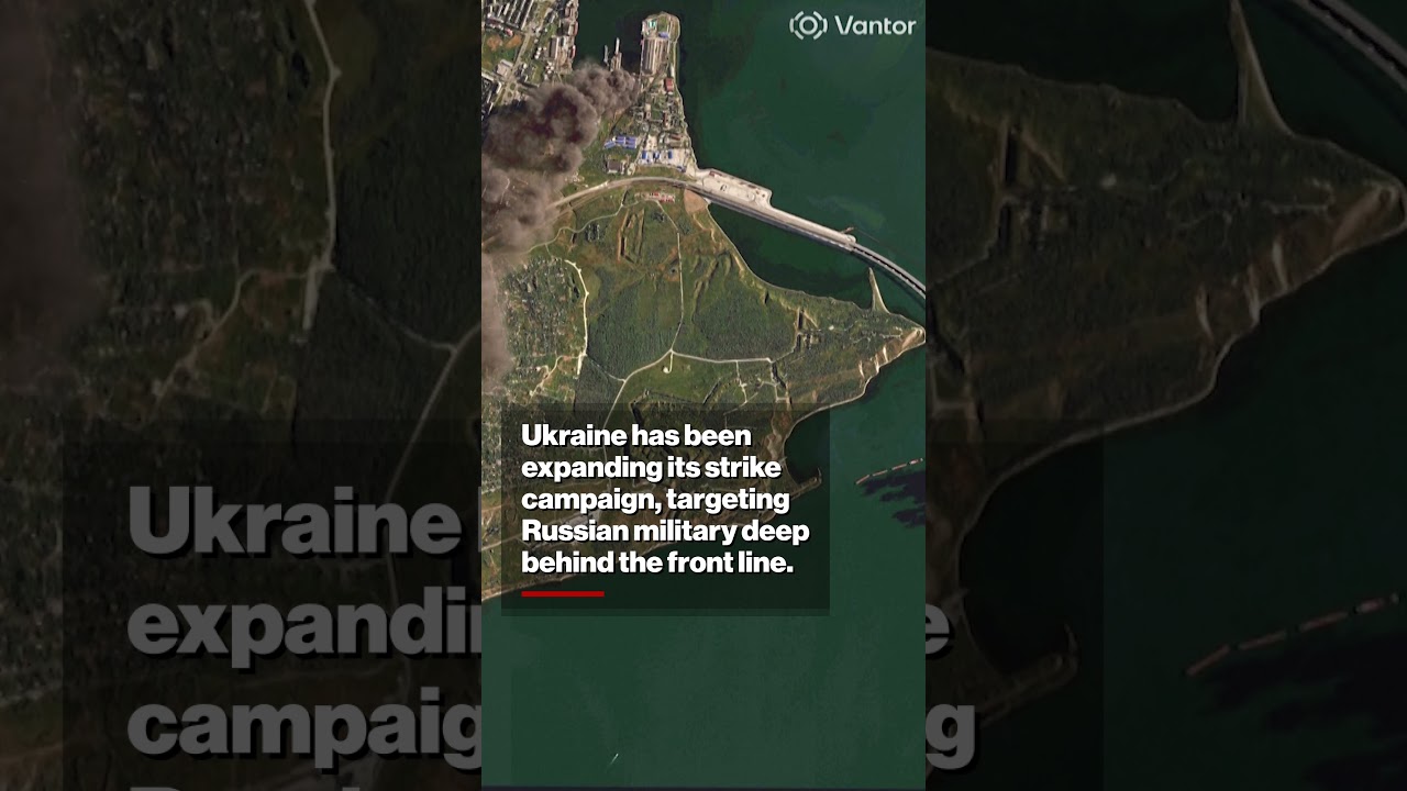 Satellite Images Show Russian Infrastructure Before and After Ukraine's Massive Assault #shorts