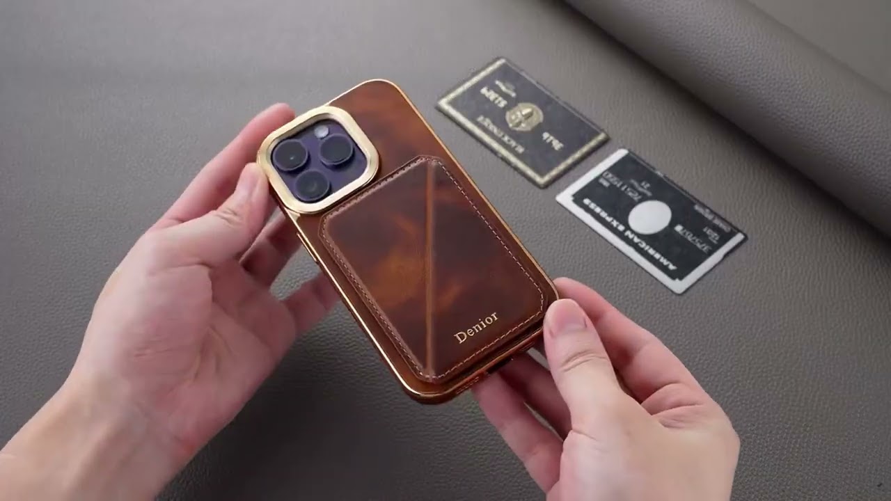Luxury Cowhide Leather Electroplated Card Wallet Phone Case For iphone