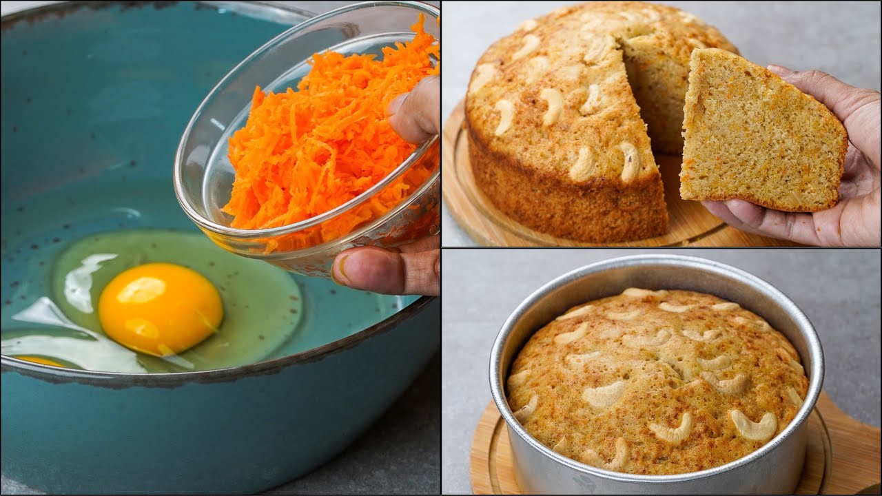 I Combined Carrot & Flour With Egg & Made This Easy Carrot Cake Recipe | No Oven | Soft Carrot Cake