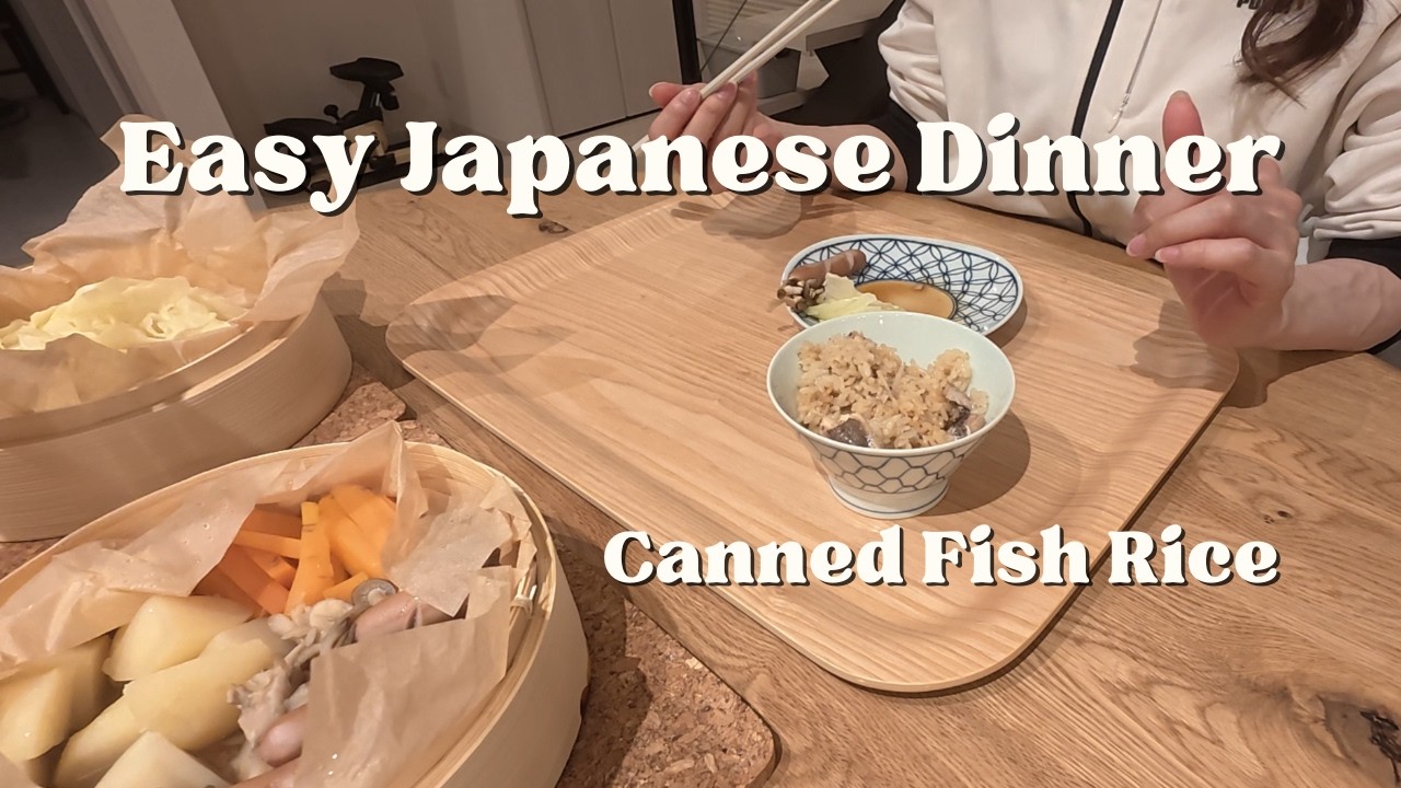 Easy Japanese Dinner 🇯🇵 | Sanma Rice (Canned Fish) & Steamed Veggies