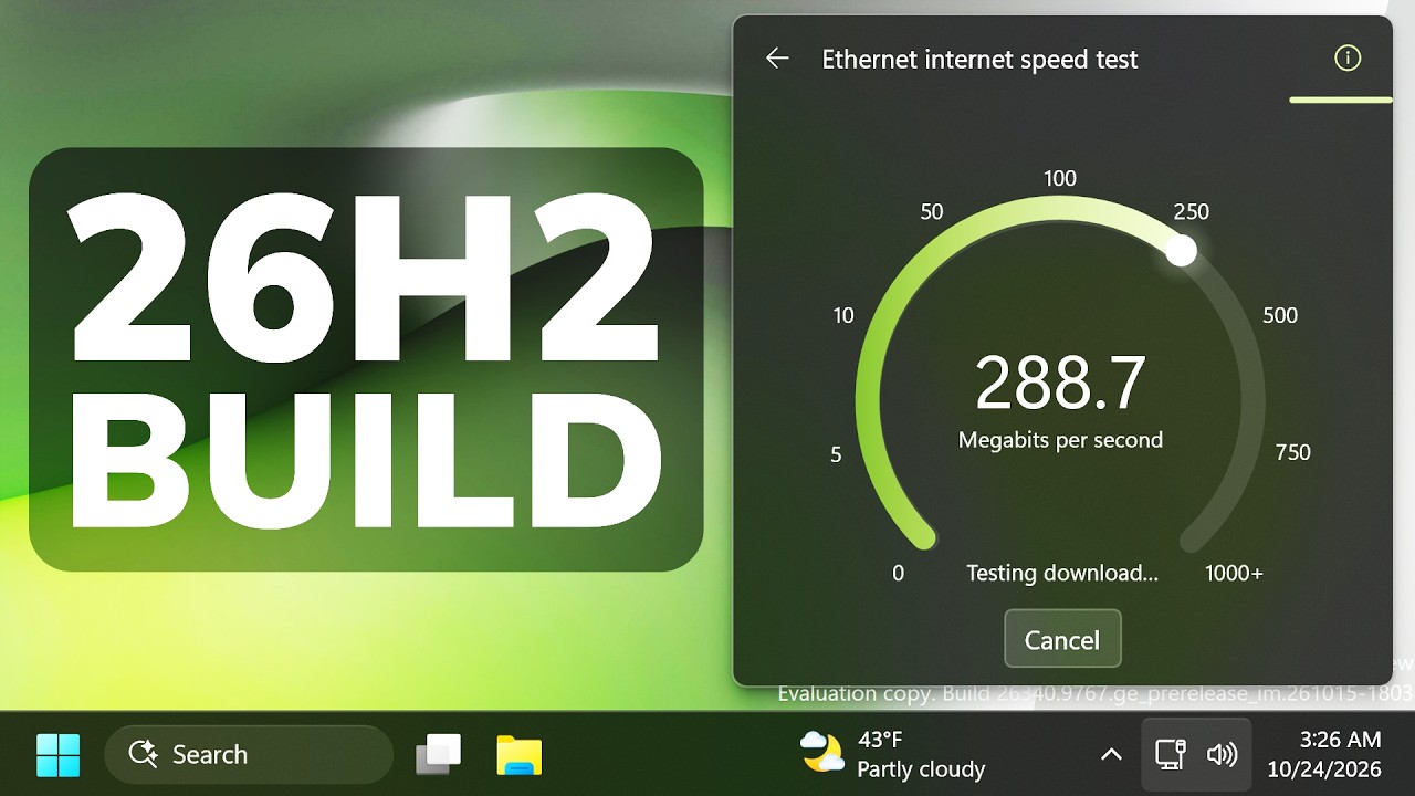 Новая сборка Windows 11 26H2 26340.9767 &ndash; новые функции телефона в быстрых настройках и тест скор...