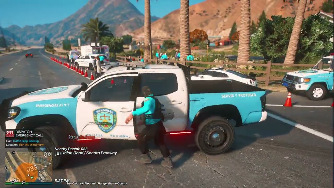 ESCENA DE ACCIDENTE POLICIA NACIONAL DE HONDURAS GTA 5