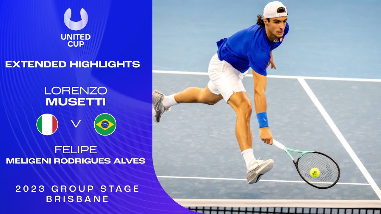 Lorenzo Musetti v Felipe Meligeni Rodrigues Alves Extended Highlights | United Cup 2023 Group E