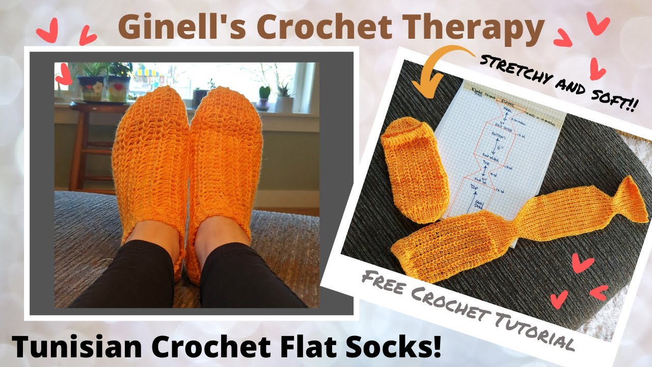 Tunisian Crochet Flat Socks