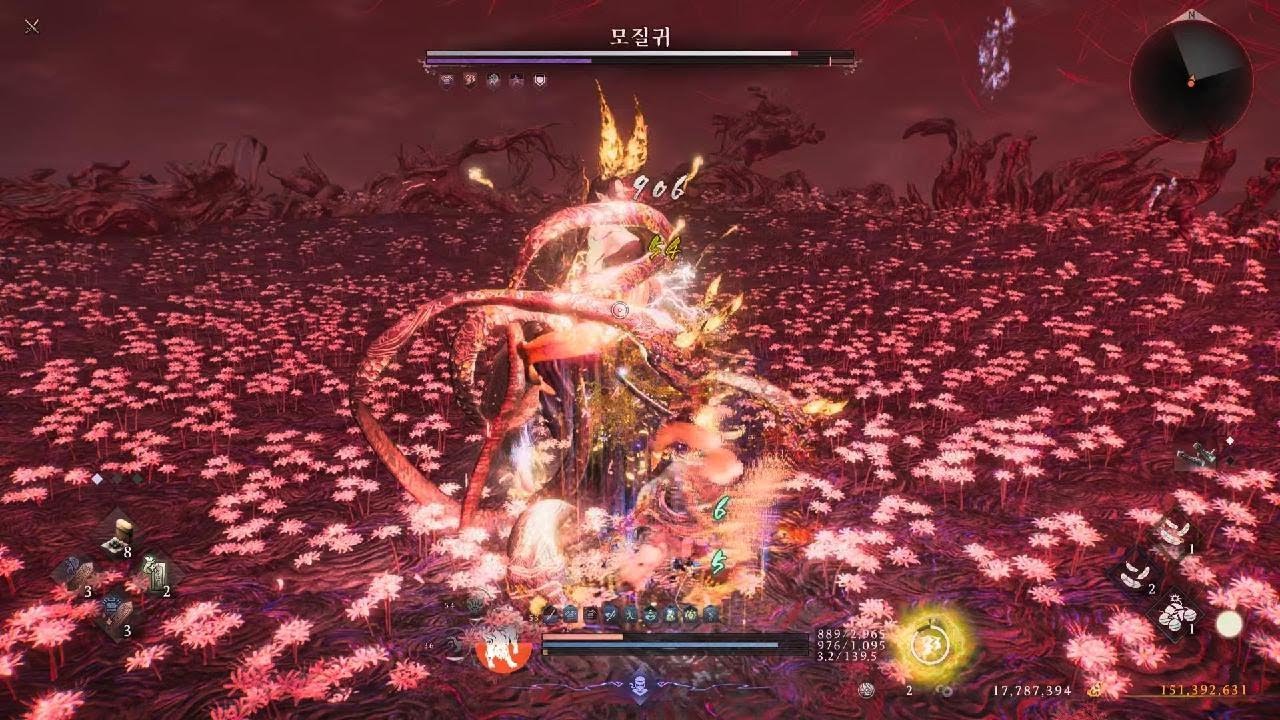Nioh 3_세마리 오니 궁지셋 순삭 (폭약구슬 딜뽕)