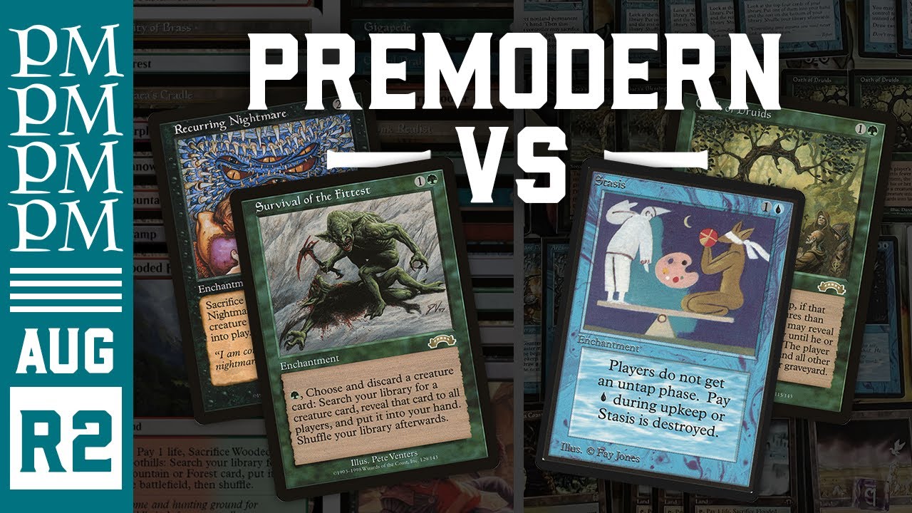Nightmare Survival vs WUG Stasis - Round 2 - August Premodern MTG Tournament