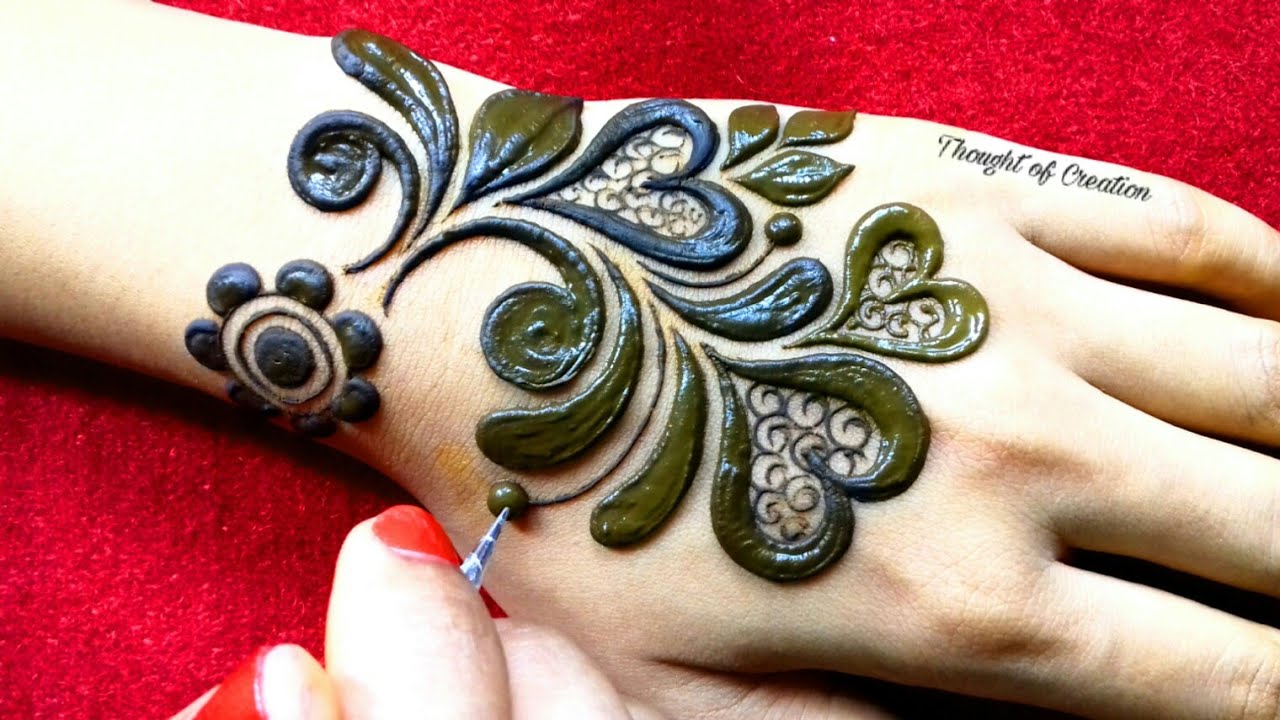 Heart Shape New Stylish Unique Backhand Mehndi Design |Simple Easy Mehndi |Thought of Creation