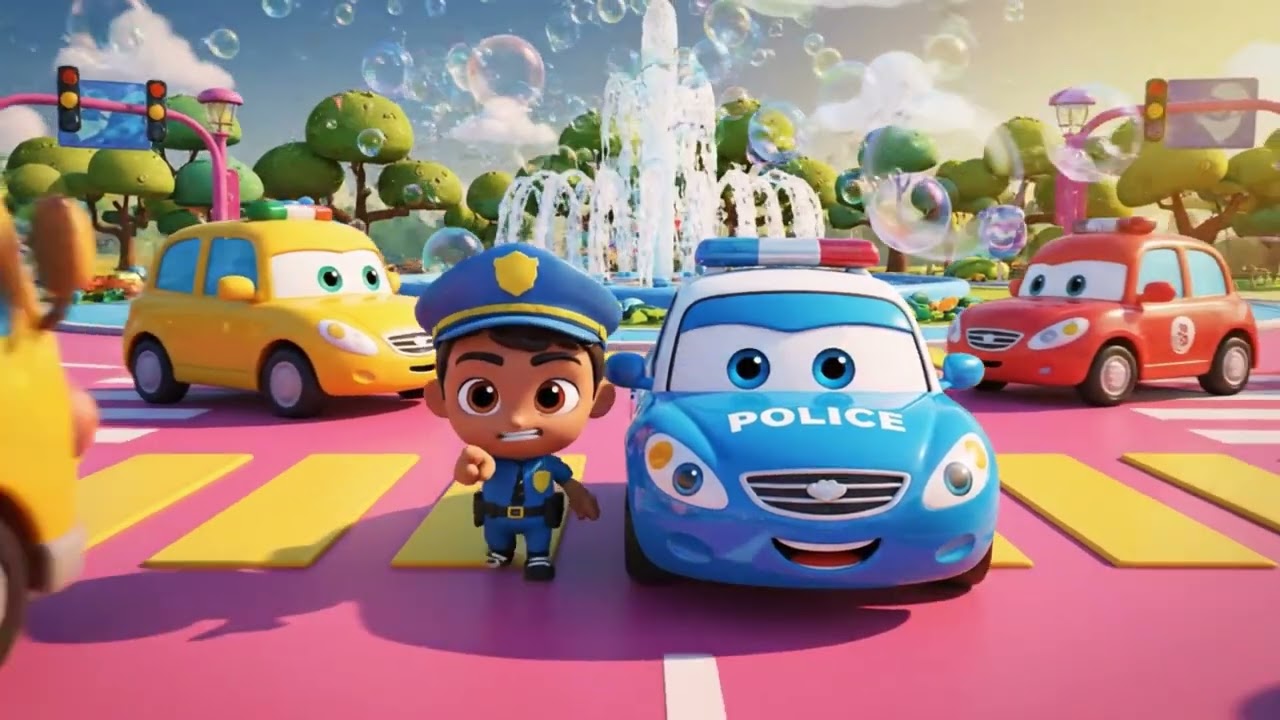 Police Car Nursery Rhymes | Kids Learning Through Music